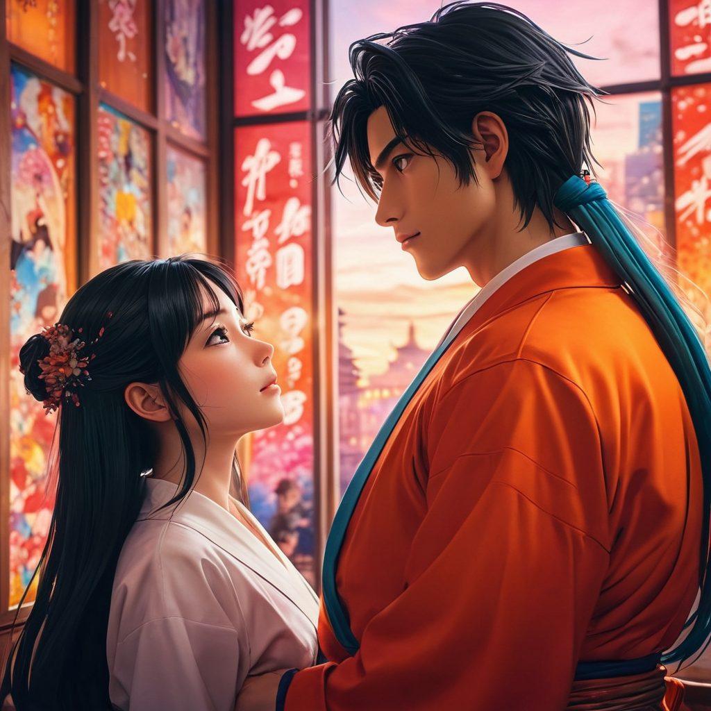 A captivating blend of vibrant adult-themed anime characters, showcasing diverse styles and emotions in a visually striking setting. Incorporate iconic elements such as colorful manga panels, atmospheric lighting, and intricate backgrounds that invite the viewer to explore the depth and allure of the genre. Highlight themes of fantasy and desire with blurred edges for a dreamlike effect. super-realistic. vibrant colors. dynamic composition.