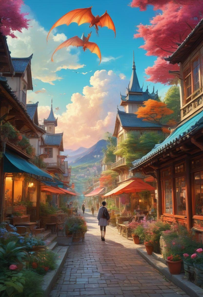 A dynamic collage showcasing vibrant anime and manga characters transforming from colorful fantasy realms into realistic adult scenes, featuring contrasting elements of whimsy and maturity. The background should blend whimsical landscapes with urban settings, reflecting the journey in the adult media landscape. Include hints of fantasy creatures interacting with everyday life, symbolizing the merging genres. Bright colors and detailed textures to highlight the transformation. super-realistic. vibrant colors. dynamic composition.